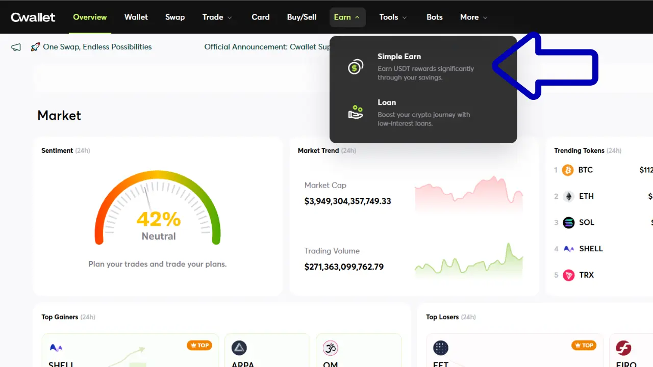 Cwallet Simple Earn